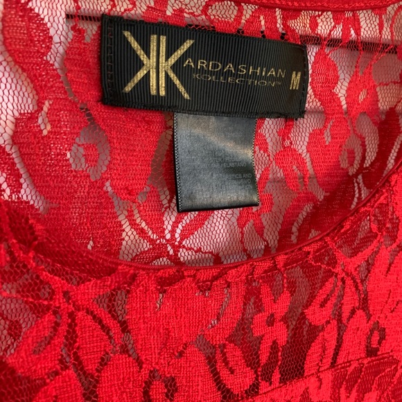 Red Lace Mini Dress - Picture 3 of 4